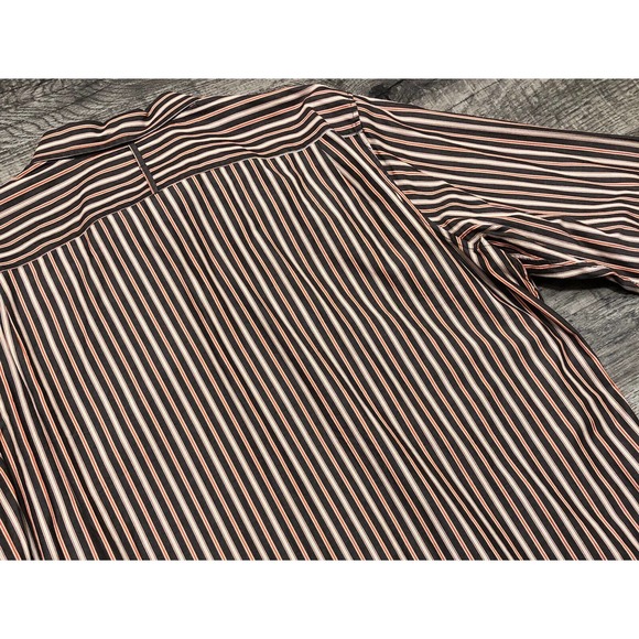 Banana Republic Sz XL Shirt French Cuffs Men’s Brown & Tan Stripes Button Up B1 - Picture 6 of 7